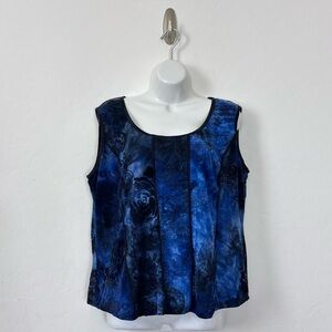 Y2K Velvet Burnout Tie Dye Top XL Whimsigoth Goth Dark Romance Renaissance